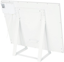 Rückansicht einer Heizplatte mit Ständer