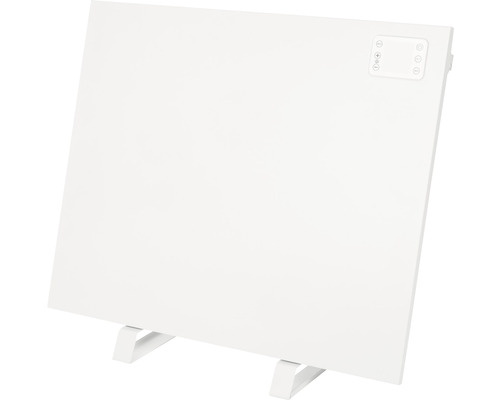 Flacher Heizkörper mit digitaler Steuerung auf Standfüßen