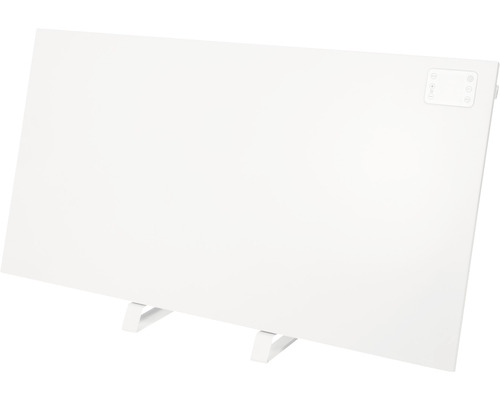 Flaches Heizpaneel mit Bedienelementen und Standfüßen