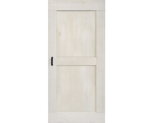 Porte intérieure blanche en bois avec poignée de porte noire