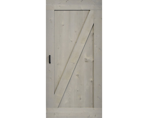 Porte en bois avec renfort diagonal et poignée