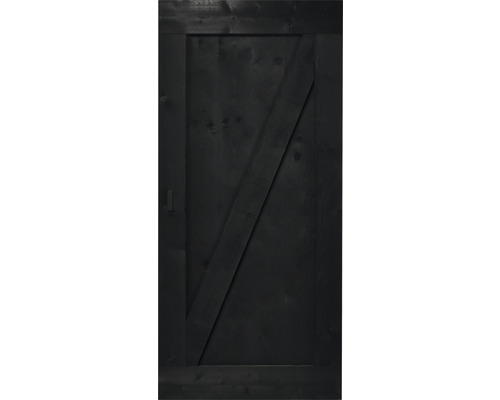 Porte en bois noire avec support en Z