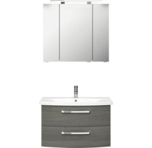 Badezimmermöbelset mit Spiegelschrank, Waschbecken und Unterschrank