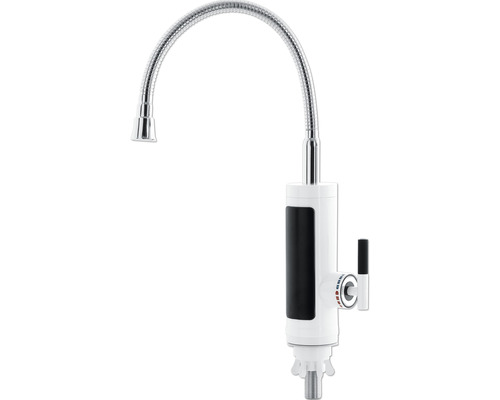 Robinetterie de cuisine avec chauffe-eau instantané intégré Maxxmee blanc 1737 Chauffe-eau électrique instantané avec robinet à bec flexible