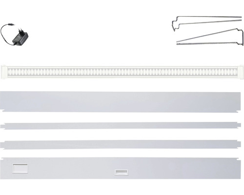 Composants pour luminaire encastrable à LED avec bloc d''alimentation et matériel de fixation