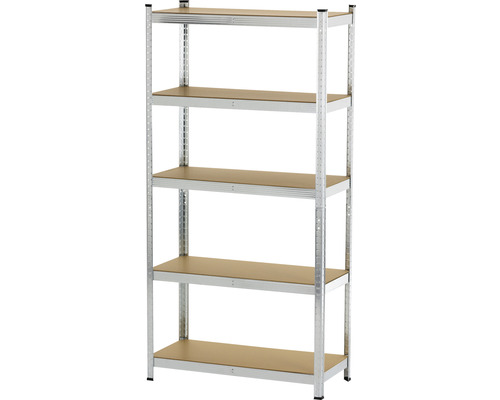 Étagère emboîtable pour charges lourdes EASYmaxx galvanisé 1800x900x400 mm 5 tablettes en bois capacité de charge 875 kg Étagère emboîtable pour charges lourdes EASYmaxx galvanisé 1800x900x400 mm 5 tablettes en bois capacité de charge 875 kg