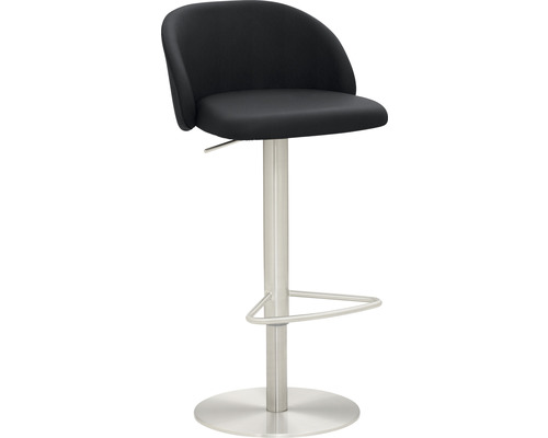 Chaise de bar Mayer Sitzmöbel 1216 48 x 49 x 77 cm acier chrome mat/anthracite Tabouret de bar réglable en hauteur avec repose-pieds