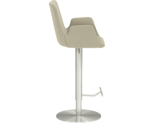 Tabouret de bar avec accoudoirs, réglable en hauteur et repose-pieds