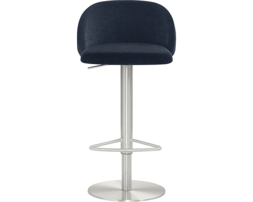Barhocker mit Stoffbezug und Metallsäule