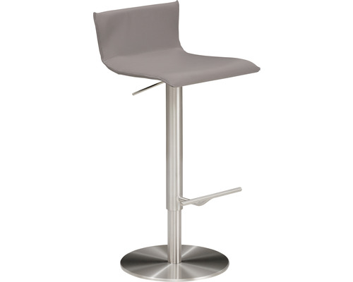 Chaise de bar Mayer Sitzmöbel 1225 39,5 x 43 x 72 cm acier chrome mat/taupe Tabouret de bar avec assise et repose-pieds