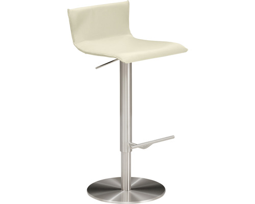 Chaise de bar Mayer Sitzmöbel 1225 39,5 x 43 x 72 cm acier chrome mat/blanc laine Tabouret de bar réglable en hauteur avec repose-pieds