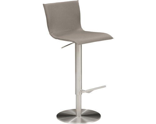Chaise de bar Mayer Sitzmöbel 1226 39,5 x 43 x 81 cm acier chrome mat/taupe Tabouret de bar avec assise et piètement en acier inoxydable