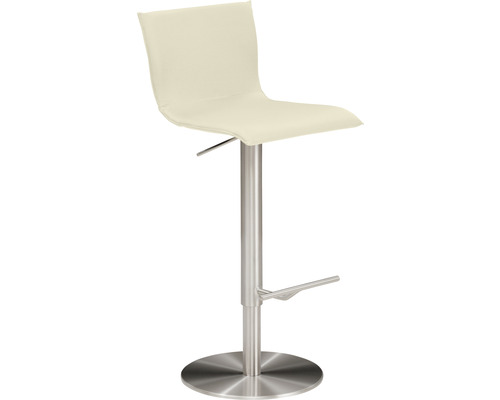 Chaise de bar Mayer Sitzmöbel 1226 39,5 x 43 x 81 cm acier chrome mat/blanc laine Tabouret de bar avec pied en métal et assise en similicuir