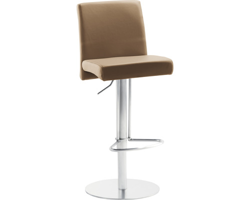Chaise de bar Mayer Sitzmöbel 1243 42 x 49 x 83 cm acier inoxydable ,marron Tabouret de bar avec dossier, repose-pieds et cadre en métal