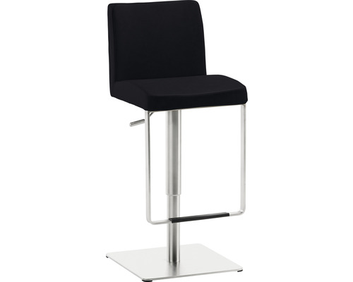 Chaise de bar Mayer Sitzmöbel 1260EL 40 x 45 x 87 cm acier inoxydable ,noir Tabouret de bar avec dossier, hauteur réglable, avec repose-pieds