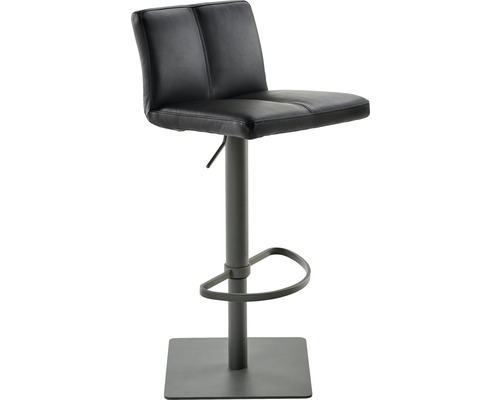 Chaise de bar Mayer Sitzmöbel 1285 42 x 46 x 78 cm acier noir/noir 1285_14_81007 Tabouret de bar avec revêtement en simili cuir et repose-pieds