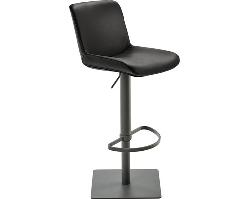 Chaise de bar Mayer Sitzmöbel 1287 40 x 49 x 81 cm acier noir/noir 1287_14_26487 Tabouret de bar avec revêtement en similicuir et repose-pieds