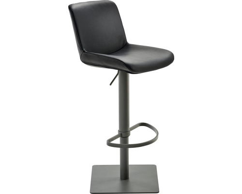 Chaise de bar Mayer Sitzmöbel 1287 40 x 49 x 81 cm acier noir/noir 1287_14_81007 Tabouret de bar avec repose-pieds et revêtement en simili cuir
