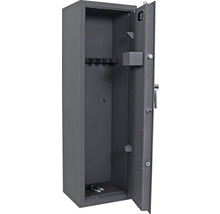 Geöffneter Waffenschrank aus Stahl mit Innenfächern