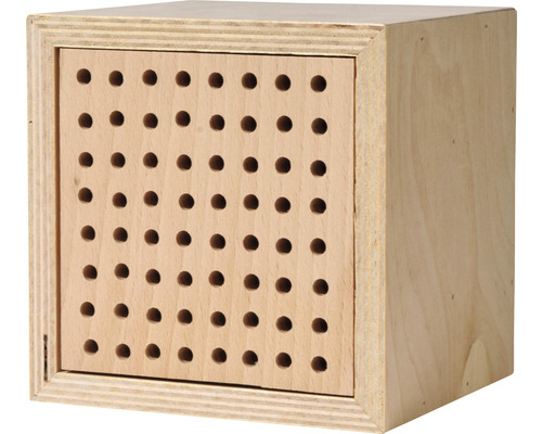 Hôtel à insectes dobar nichoir pour abeilles sauvages cube en bois de pin env. 14 x 13 x 14 cm