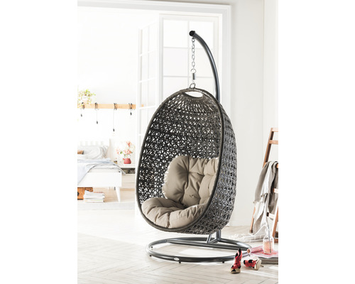 H ngesessel H ngekorb Destiny Cocoon XXL Polyrattan grau inkl