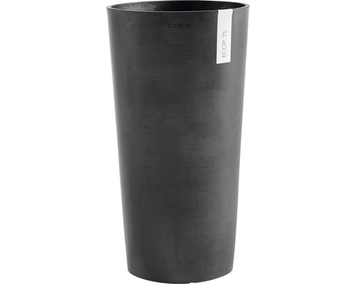 Pflanzvase Ecopots Amsterdam Kunststoff Ø 34 cm H 66 cm dunkelgrau Hoher, zylindrischer Pflanztopf für den Innen- und Außenbereich