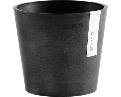 Pot pour plantes Ecopots Amsterdam Mini plastique Ø 13 cm h 11,4 cm gris foncé Pot Ecopots en plastique