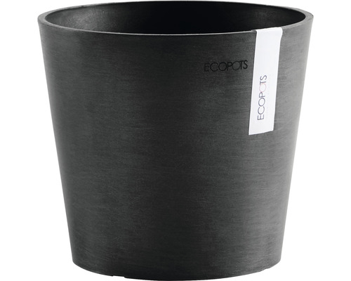 Pot pour plantes Ecopots Amsterdam Mini plastique Ø 17 cm h 14,9 cm gris foncé Ecopots pot de fleurs en plastique