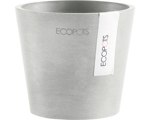 Pot pour plantes Ecopots Amsterdam Mini plastique Ø 10,5 cm h 9,2 cm gris blanc