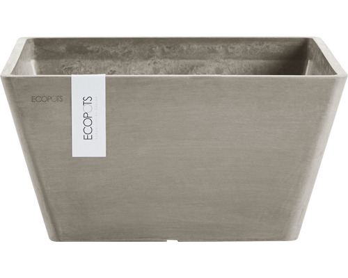 Jardinière Ecopots Berlin plastique 25 x 25 x 12,8 cm gris brun