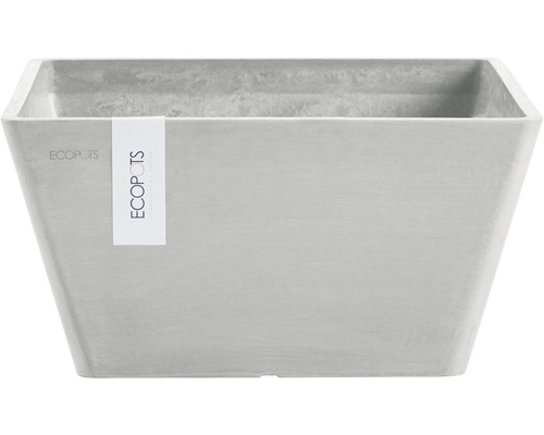 Jardinière Ecopots Berlin plastique 25 x 25 x 12,8 cm gris blanc