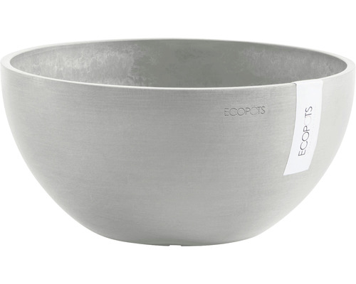 Pflanzschale Ecopots Brussels Kunststoff Ø 25 cm H 12 cm weißgrau Grauer Pflanzkübel in Schalenform von Ecopots