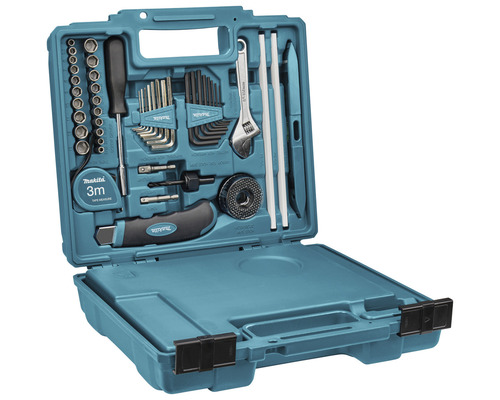 Boîte à outils Makita avec clés, tournevis, embouts et autres outils