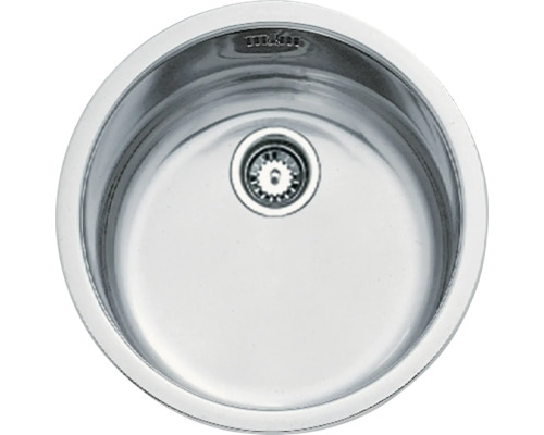 Évier rond en acier inoxydable avec évacuation