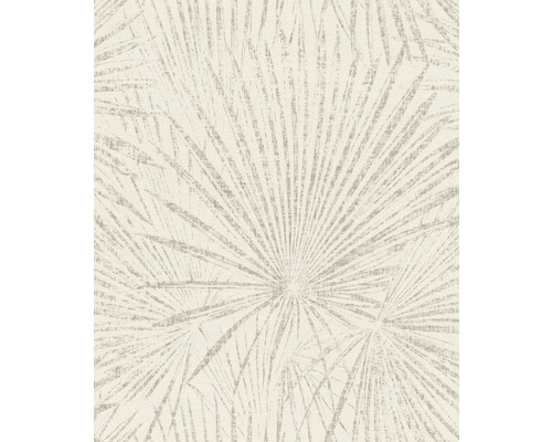 Papier peint intissé 555721 Lirico feuilles blanc Papier peint avec motif de feuille de palmier
