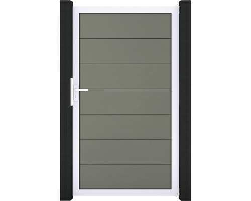 Einzeltor GroJa Flex Grande DIN universal vormontiert ohne Pfosten Rahmen Aluminium 100 x 180 cm grau