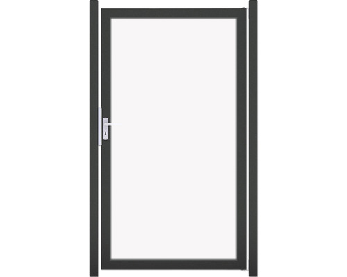 Portillon simple GroJa Belfort cadre anthracite 100 x 180 cm verre transparent