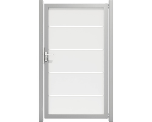 Portillon simple GroJa Belfort droite cadre aluminium 100 x 180 cm larges rayures