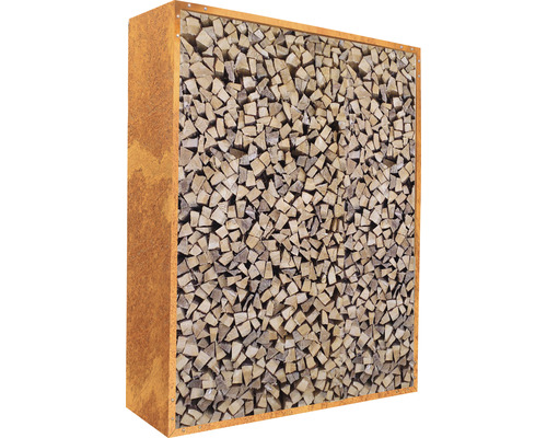 Étagère à bois de chauffage remplie de bûches