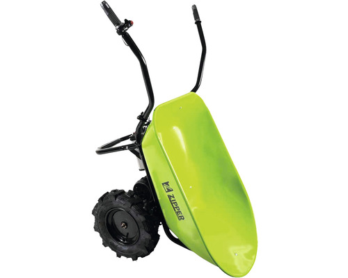 Motorisierte Schubkarre mit Mulde und Reifen