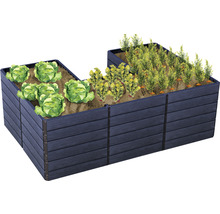 Jardinière surélevée classique GARANTIA Ergo Quadro U L 75 avec système d'économie d'eau Flora 240 x 160 x 75 cm wood