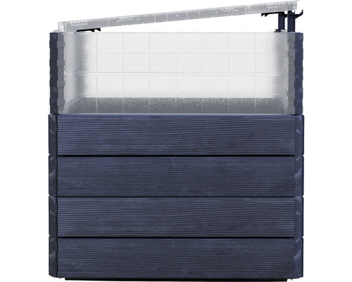 Hochbeet mit Frühbeetaufsatz aus Holz und Kunststoff