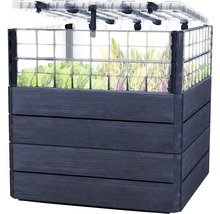 Jardinière surélevée classique GARANTIA Ergo Quadro Turbo Plus L 80 avec système d'économie d'eau Flora 80 x 80 x 80 cm wood