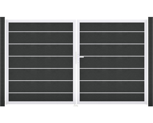 Doppeltor GroJa Flex Grande Premium rechts vormontiert ohne Pfosten Rahmen Aluminium 300 x 180 cm anthrazit