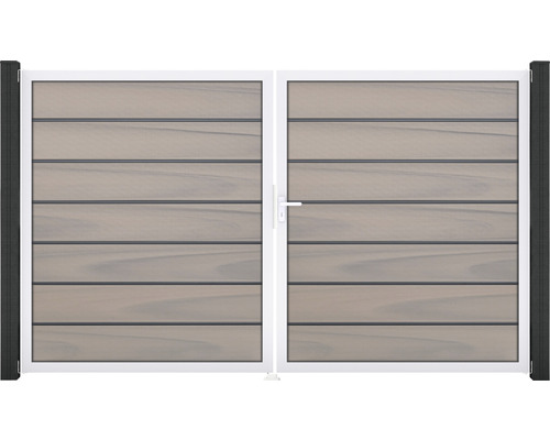 Portillon double GroJa Flex Grande Premium droite cadre aluminium 300 x 180 cm bicolore co-extrudé