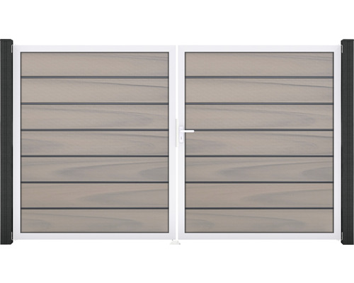 Doppeltor GroJa Flex Grande Premium rechts vormontiert ohne Pfosten Rahmen Aluminium 300 x 180 cm bi-color co-extrudiert