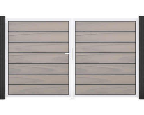 Portillon double GroJa Flex Grande Premium gauche cadre aluminium 300 x 180 cm bicolore co-extrudé
