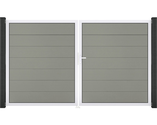 Portillon double GroJa Flex Grande droite cadre aluminium 300 x 180 cm gris