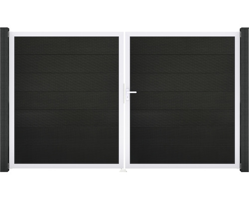Portillon double GroJa Flex Grande droite cadre aluminium 300 x 180 cm noir