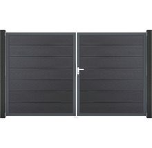 Portail double en aluminium avec poignée